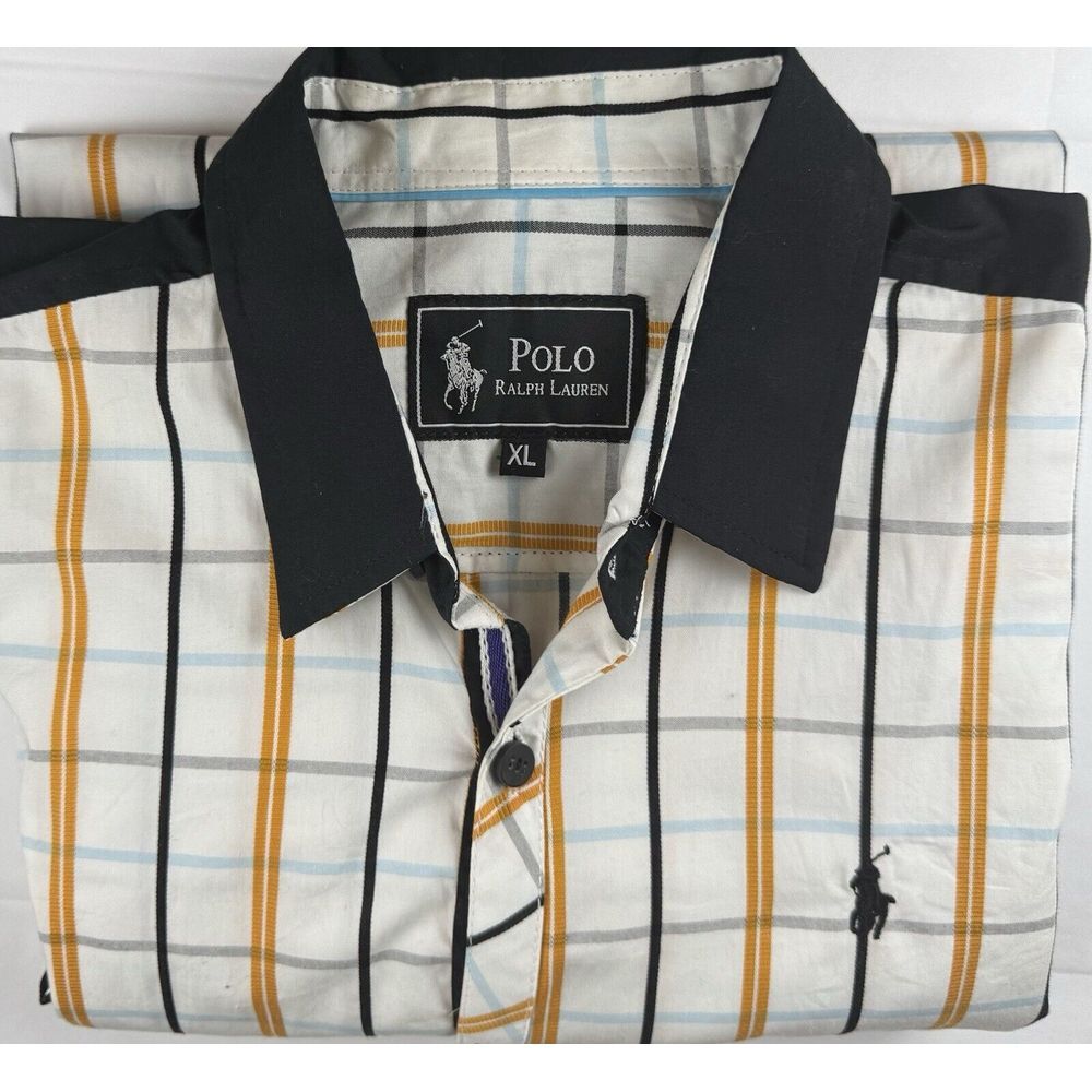 Polo by Ralph Lauren Men's Plaid Shirt - Black, White, Yellow